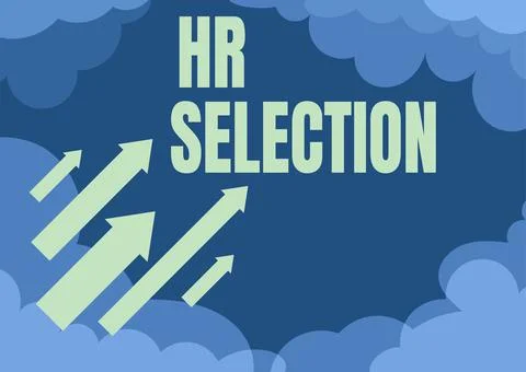 Conceptual caption Hr Selection. Conceptual photo Process and approached by Stock Illustration