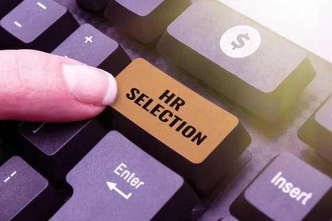 Conceptual caption Hr Selection. Internet Concept Process and approached by h Stock Photos