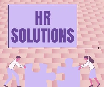 Conceptual caption Hr Solutions. Business showcase Outsourced Human resources Stock-Illustration