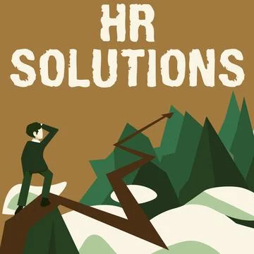 Conceptual caption Hr Solutions. Conceptual photo Outsourced Human resources Stock-Illustration