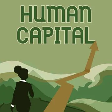 Conceptual caption Human Capital. Internet Concept Intangible Collective Stock Illustration
