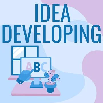 Conceptual caption Idea Developing. Business approach innovating the concept and Stockillustratie