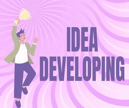 Conceptual caption Idea Developing. Business concept innovating the concept and Stockillustratie