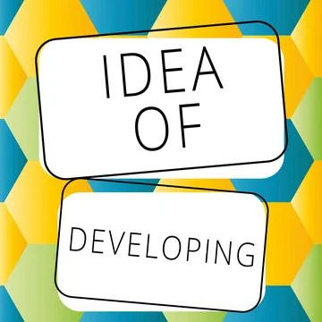 Conceptual caption Idea Of Developing. Concept meaning Startup launch innovation Stock Illustration