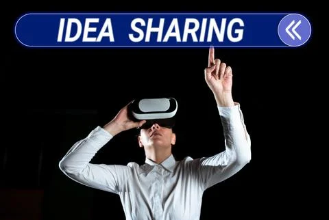 Conceptual caption Idea Sharing. Business concept Startup launch innovation Foto stock