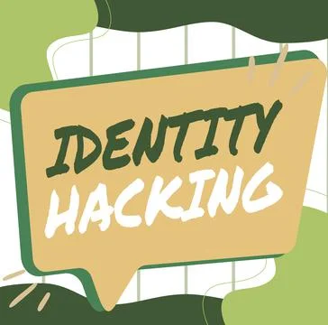Conceptual caption Identity Hacking. Business concept criminal that steal your Stock-Illustration