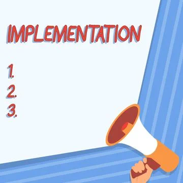 Conceptual caption Implementation. Conceptual photo The process of making 스톡 일러스트