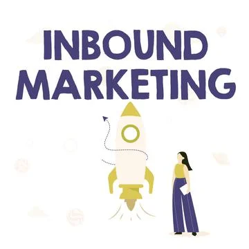 Conceptual caption Inbound Marketing. Internet Concept Process of attracting the 스톡 일러스트