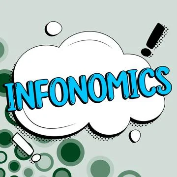 Conceptual caption Infonomics. Concept meaning visual image used to represent Illustrazione stock