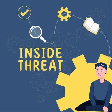 Conceptual caption Inside Threat. Word Written on Information that only an Stock Illustration