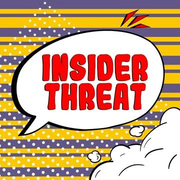 Conceptual caption Insider Threat. Internet Concept security threat that Illustrazione stock