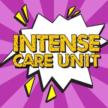 Conceptual caption Intense Care Unit. Business idea a unit in a hospital Stock Illustration