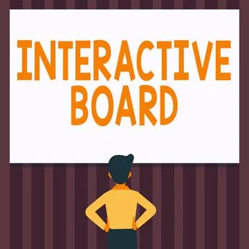 Conceptual caption Interactive Board. Word for standalone touchscreen computer Illustrazione stock