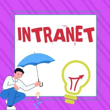 Conceptual caption Intranet. Concept meaning local or restricted communications Stock Illustration