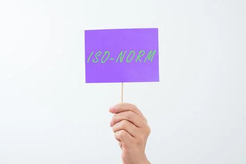 Conceptual caption Iso Norm. Conceptual photo An accepted standard or a way of Stockfoto's