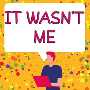 Conceptual caption It Wasn'T Me. Business showcase Deny something to refuse to Stock Illustration