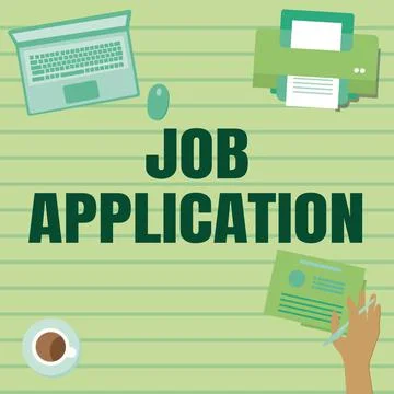 Conceptual caption Job Application. Word for The standard business document Stock Illustration