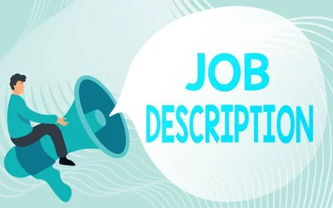 Conceptual caption Job Description. Internet Concept A document that describes Illustration
