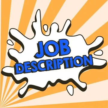 Conceptual caption Job Description. Word Written on A document that describes Illustration