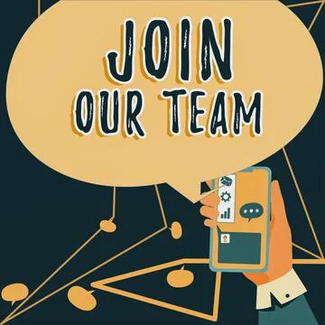 Conceptual caption Join Our Team. Business approach Allied Associate Work with Stock Illustration