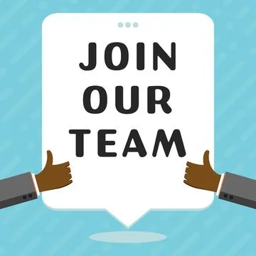 Conceptual caption Join Our Team. Word for Allied Associate Work with us New Stock Illustration