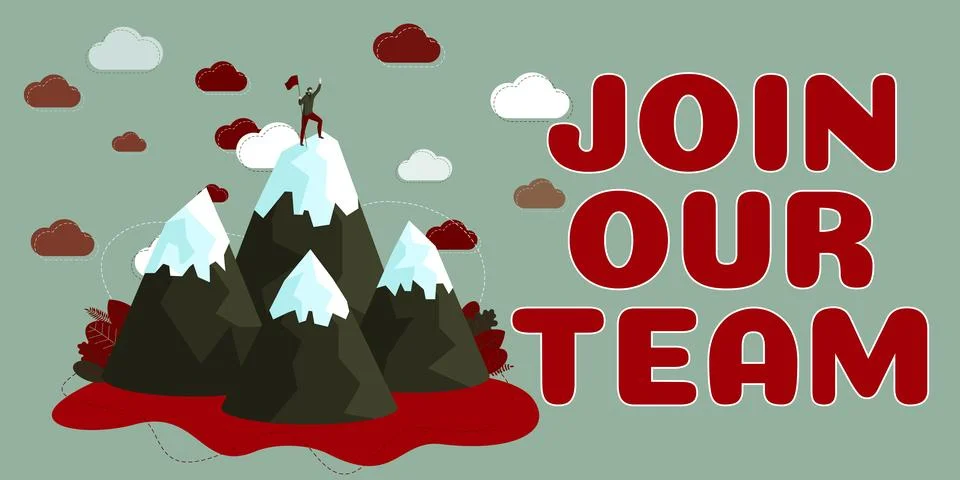 Conceptual caption Join Our Team. Business overview Allied Associate Work with Stock Illustration