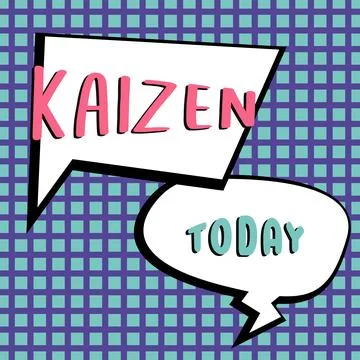 Conceptual caption Kaizen. Word Written on a Japanese business philosophy of Stock Illustration