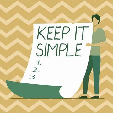 Conceptual caption Keep It Simple. Word Written on ask something easy understand Stock Illustration