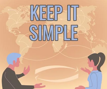 Conceptual caption Keep It Simple. Concept meaning Easy to toss around Stock Illustration