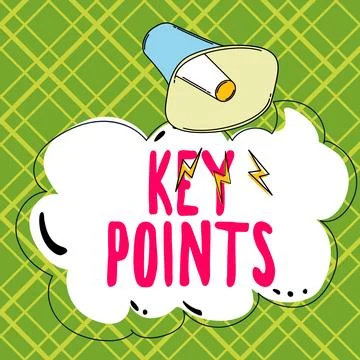 Conceptual caption Key Points. Internet Concept most important piece of Stock Illustration