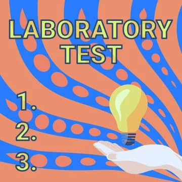 Conceptual caption Laboratory Test. Concept meaning Determination of a medical 스톡 일러스트