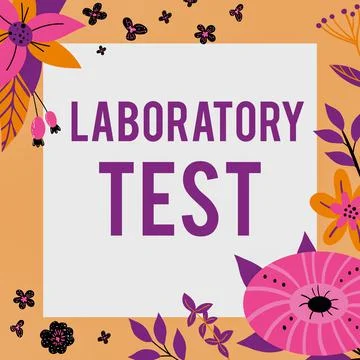 Conceptual caption Laboratory Test. Concept meaning Determination of a medical Illustrazione stock