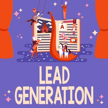 Conceptual caption Lead Generation. Word for process of identifying and イラスト素材