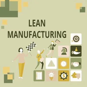 Conceptual caption Lean Manufacturing. Business showcase focus on minimizing イラスト素材