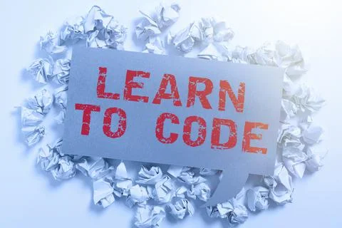 Conceptual caption Learn To Code. Business showcase Learn to write Software Be a 写真素材