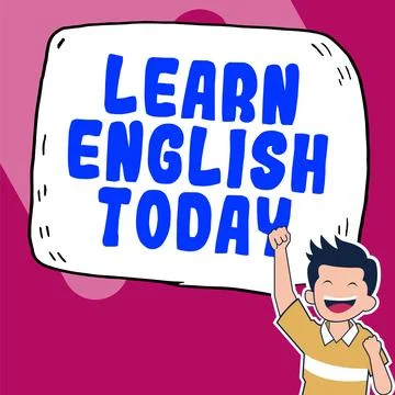 Conceptual caption Learn English Today. Business overview gain or acquire Stock Illustration