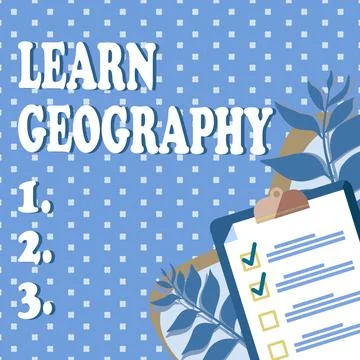 Conceptual caption Learn Geography. Business concept study of physical features Ilustración de archivo