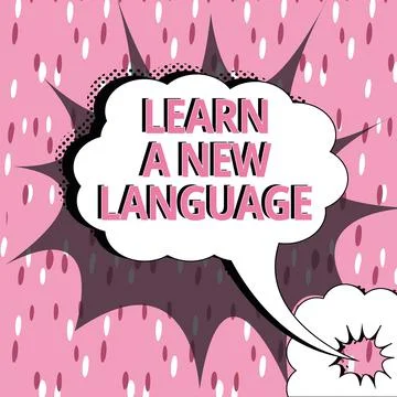 Conceptual caption Learn A New Language. Business overview Study Words other Illustrazione stock