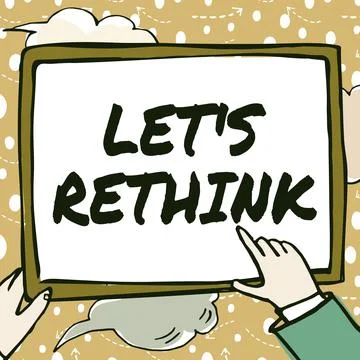 Conceptual caption Let S Rethink. Concept meaning an Afterthought To Remember Stock Illustration