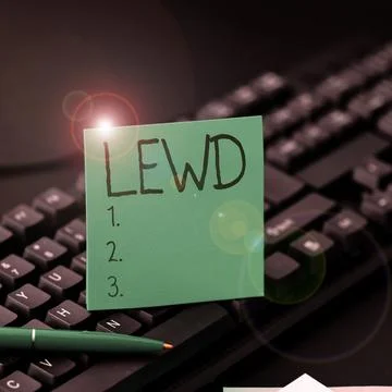 Conceptual caption Lewd. Internet Concept filthy, crude and offensive in a Stock Photos