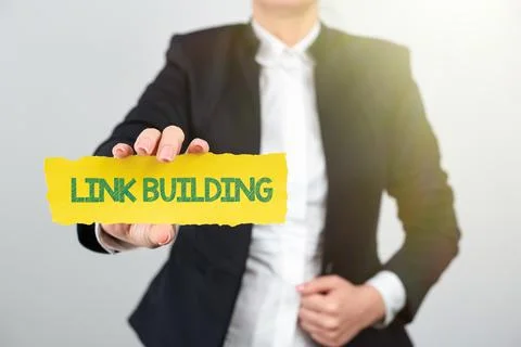 Conceptual caption Link Building. Conceptual photo Process of acquiring 写真素材