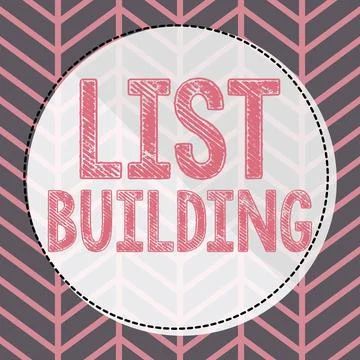 Conceptual caption List Building. Internet Concept database of people you can Ilustración de archivo