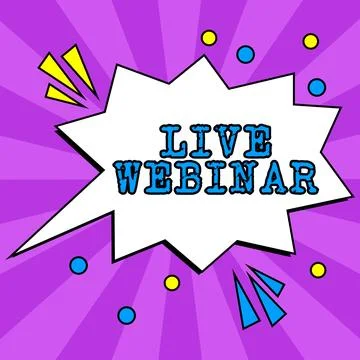 Conceptual caption Live Webinar. Conceptual photo Interactive seminar Stockillustratie