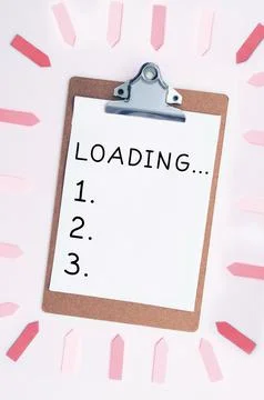 Conceptual caption Loading. Internet Concept time takes to download and display Stock Photos