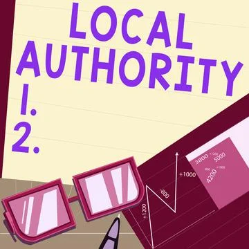 Conceptual caption Local Authority. Concept meaning the group of showing who Stock Illustration