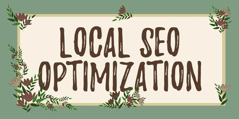 Conceptual caption Local Seo Optimization. Word Written on increase Search Stockillustratie