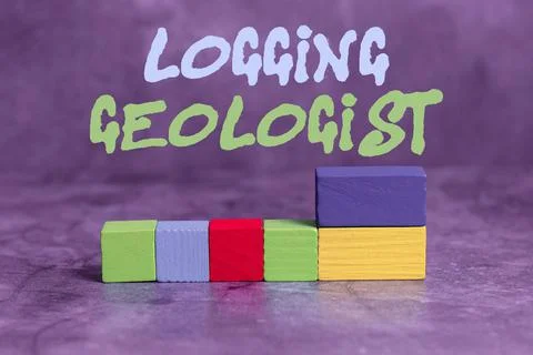 Conceptual caption Logging Geologist. Concept meaning Layout and execution of Stock Photos
