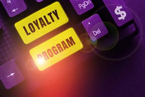Conceptual caption Loyalty Program. Internet Concept marketing effort that Stock Photos