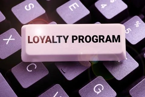 Conceptual caption Loyalty Program. Internet Concept marketing effort that Stock Photos