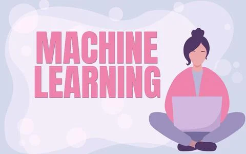 Conceptual caption Machine Learning. Business overview give computers the イラスト素材